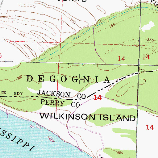 Topographic Map of Upper Wilkinson Landing (historical), IL