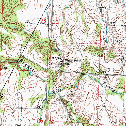 Topographic Map of West Point, IL