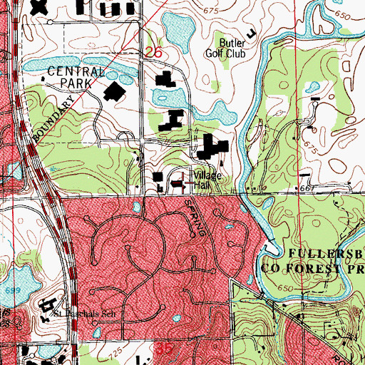 Topographic Map of Butler School (historical), IL