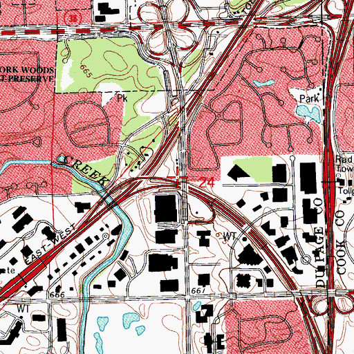Topographic Map of Torade School (historical), IL