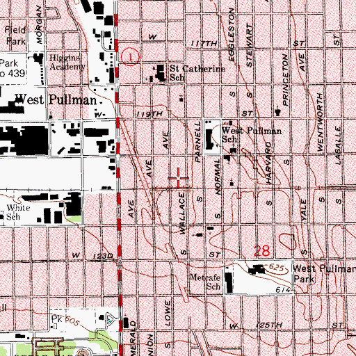 Topographic Map of Aimwell Missionary Baptist Church, IL