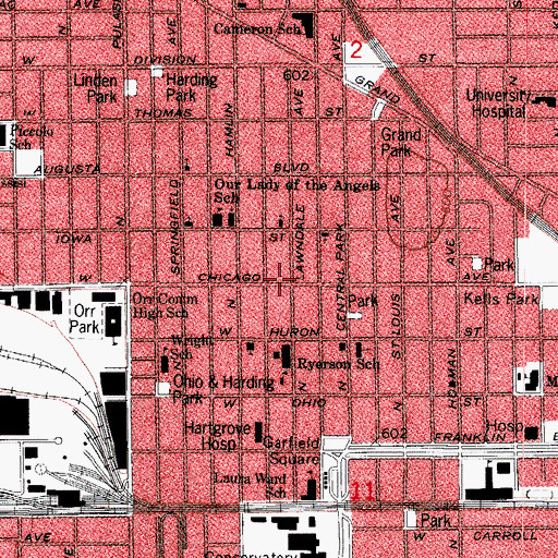 Topographic Map of Amazing Church of God in Christ, IL