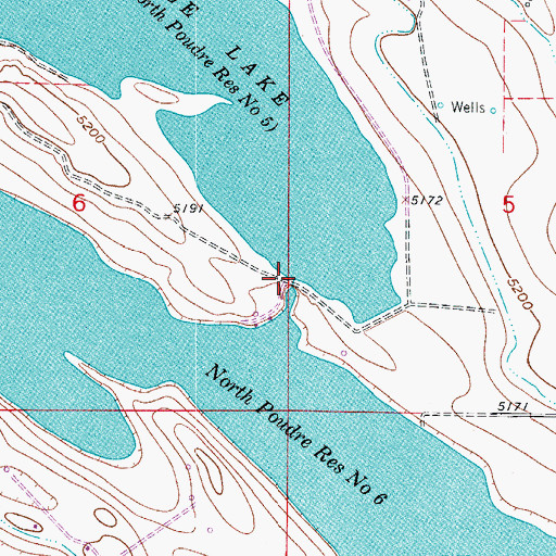 Topographic Map of Bee Lake Reservoir Number 5, CO