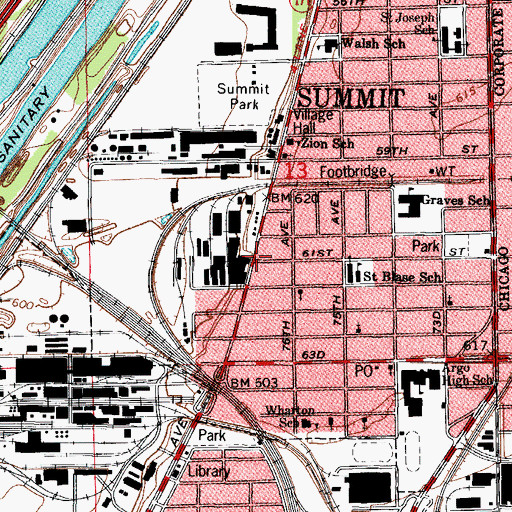 Topographic Map of Archer Avenue Christian Reformed Church, IL