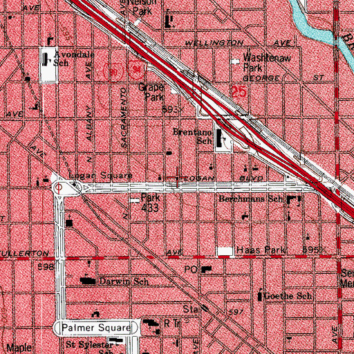 Topographic Map of Assembly of Christian Church, IL