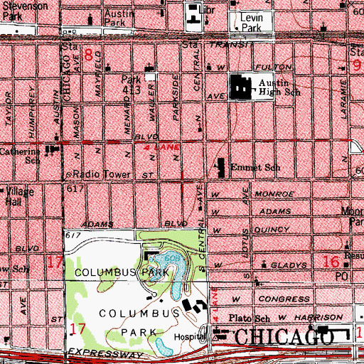 Topographic Map of Bethel Green Missionary Baptist Church, IL