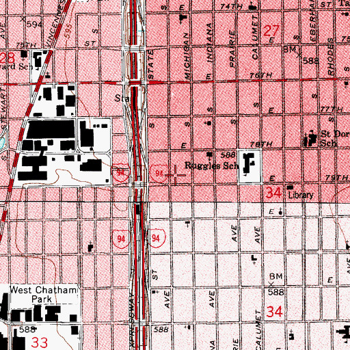 Topographic Map of Carter Temple Christian Methodist Episcopal Church, IL