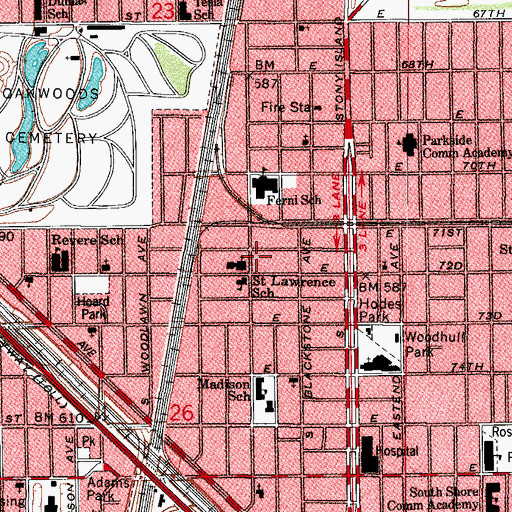 Topographic Map of Carver Missionary Baptist Church, IL