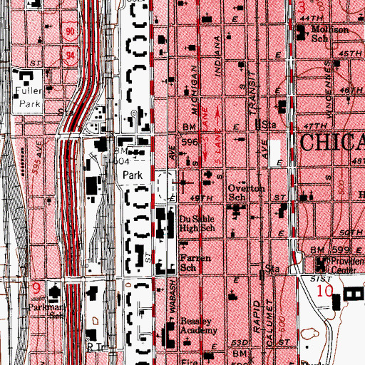 Topographic Map of Cathedral Missionary Baptist Church, IL