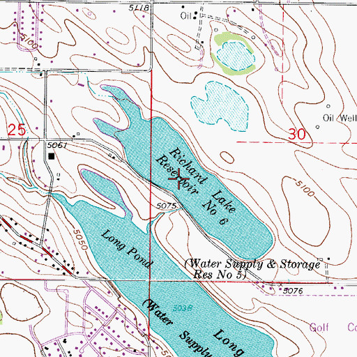 Topographic Map of Richard Lake Reservoir Number Six, CO