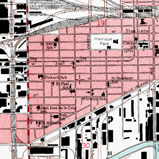 Topographic Map of Cermak Baptist Church, IL