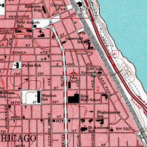 Topographic Map of Christ Chapel Missionary Baptist Church, IL