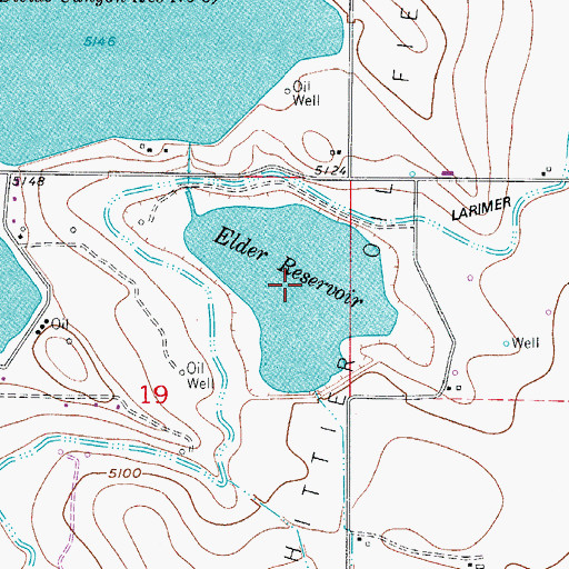 Topographic Map of Elder Reservoir, CO