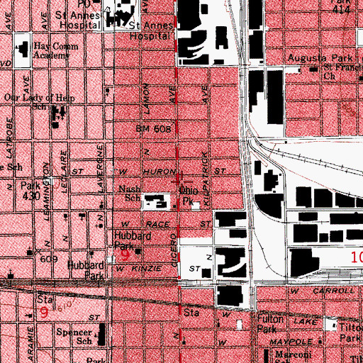 Topographic Map of Christian Home Missionary Baptist Church, IL