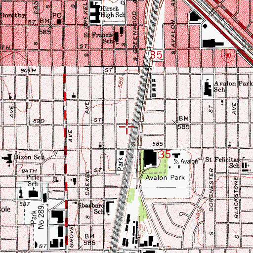 Topographic Map of Christian Love Christian Church, IL