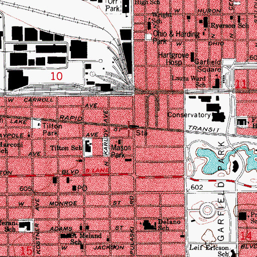 Topographic Map of Christians Temple Church, IL