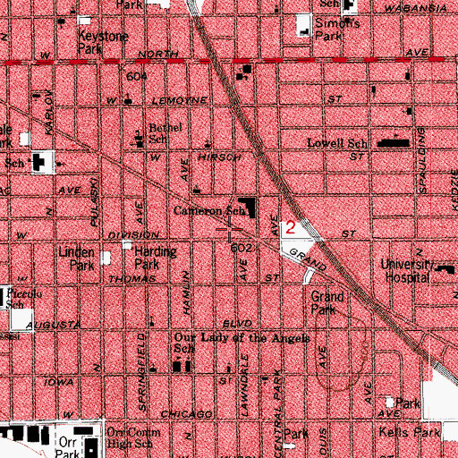 Topographic Map of Church of Christ, IL