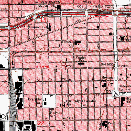 Topographic Map of Church of Christ, IL