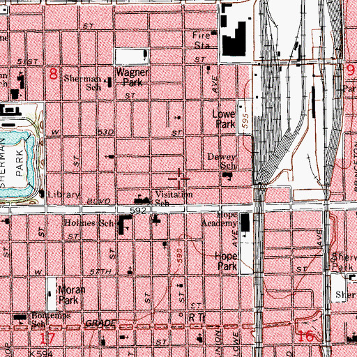 Topographic Map of Church of Christ, IL