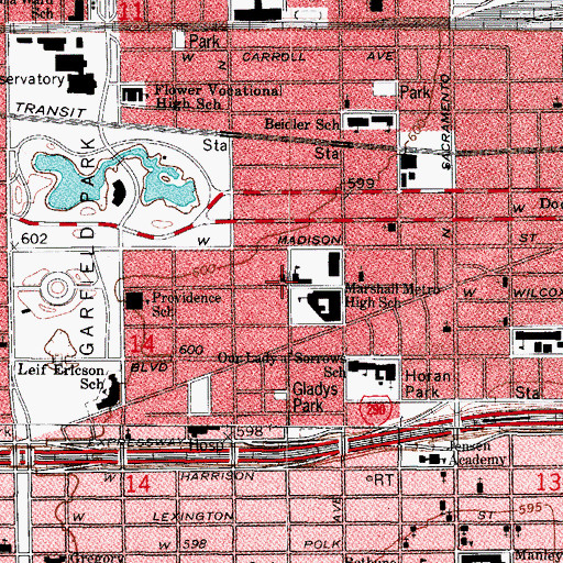 Topographic Map of Church of Christ, IL