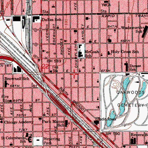 Topographic Map of Church of God, IL