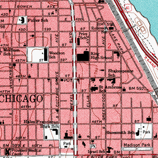 Topographic Map of Church of God, IL