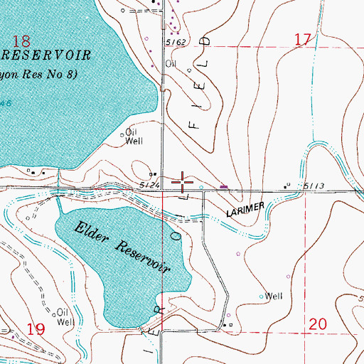 Topographic Map of Whittier Oil Field, CO