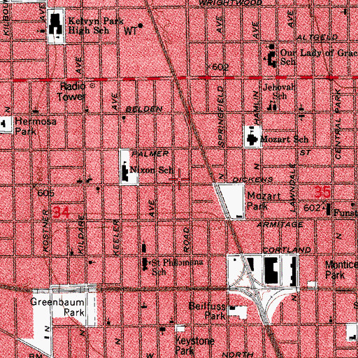 Topographic Map of Church of God, IL