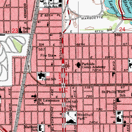 Topographic Map of Church of God Prayer Tower, IL