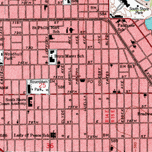 Topographic Map of Church of Saint James, IL