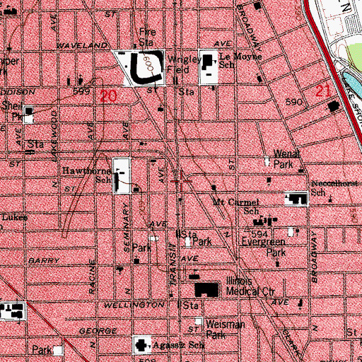 Topographic Map of Dharmadatu Meditation and Study Center, IL