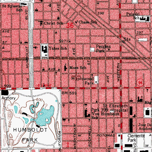 Topographic Map of Esmirna Church of God, IL