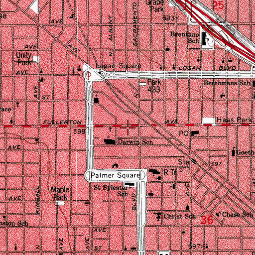 Topographic Map of Faith Missionary Baptist Church, IL