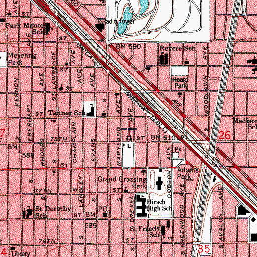Topographic Map of Faith Tabernacle Church of God, IL