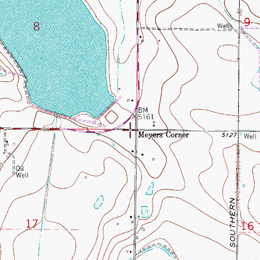 Topographic Map of Meyers Corner, CO