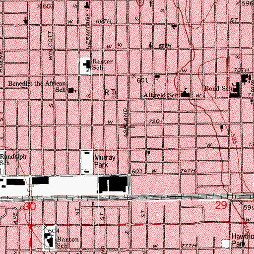 Topographic Map of Faith of Truth Missionary Baptist Church, IL