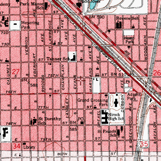 Topographic Map of First Christian Community Baptist Church, IL