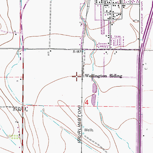 Topographic Map of Wellington Siding, CO