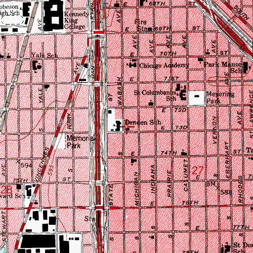 Topographic Map of First Progressive Church of Christ, IL