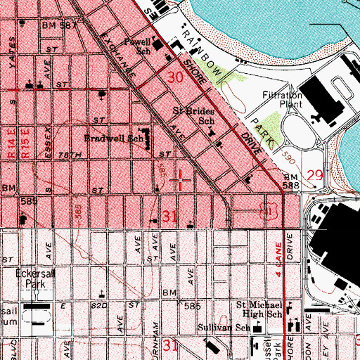 Topographic Map of The First Star Missionary Baptist Church, IL