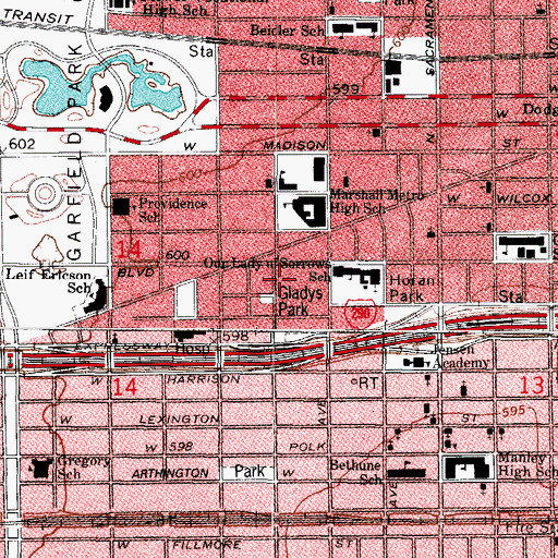 Topographic Map of Garfield Christian Reformed Church, IL
