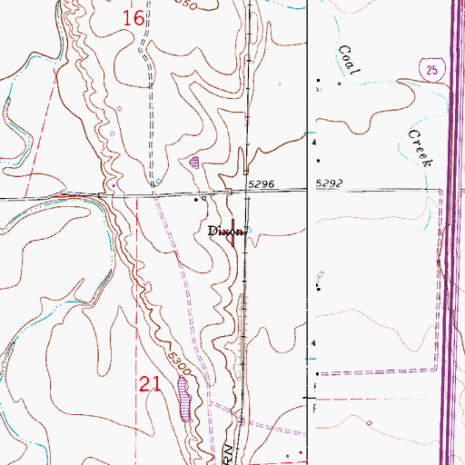 Topographic Map of Dixon, CO
