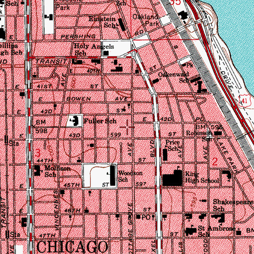 Topographic Map of Gentle Savior Missionary Baptist Church, IL