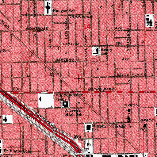 Topographic Map of Gethsemane United Church of Christ, IL