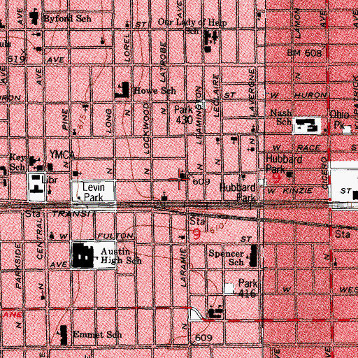 Topographic Map of Gods Holy Ghost Missionary Baptist Church, IL