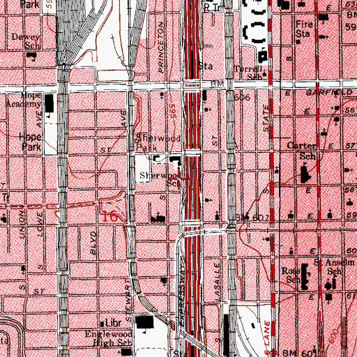 Topographic Map of Greater Chicago Saint Pauls Missionary Baptist Church, IL