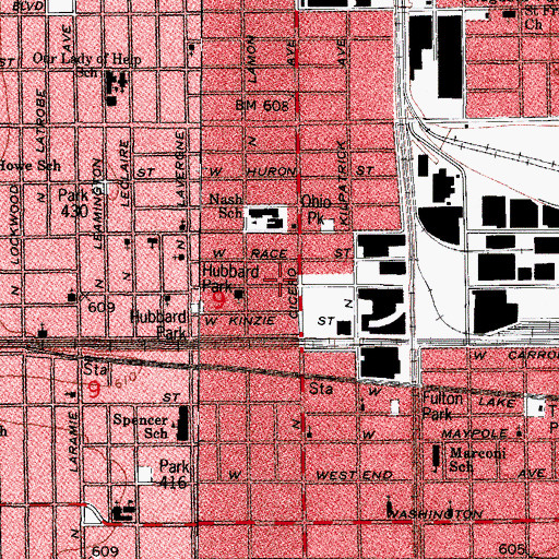 Topographic Map of Greater Christian Light Missionary Baptist Church, IL