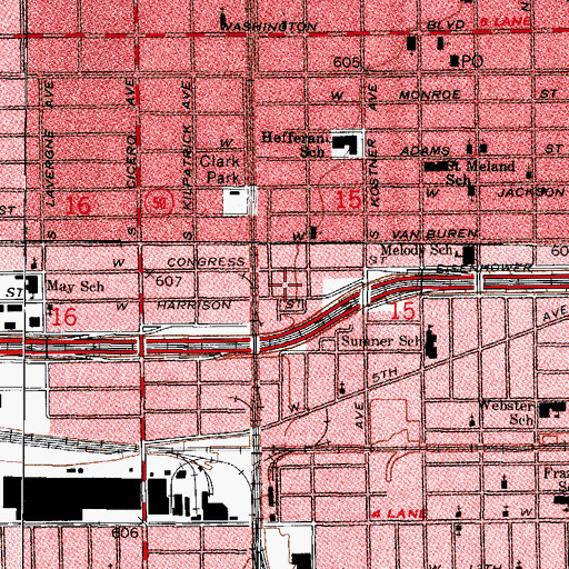 Topographic Map of Greater Damasus Missionary Baptist Church, IL