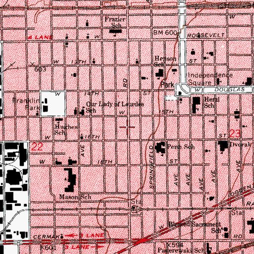 Topographic Map of Greater Jasper Stone Missionary Baptist Church, IL