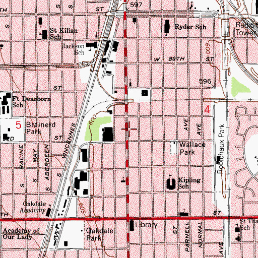 Topographic Map of Greater Mount Bethel Missionary Baptist Church, IL